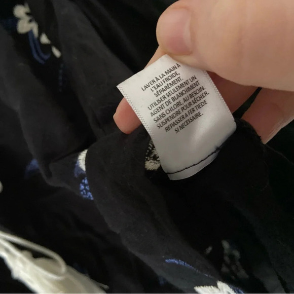 Sun Shadow Embroidered Blouse Boho Chic Festival Large Bohemian Floral Tie Neck - Picture 6 of 7